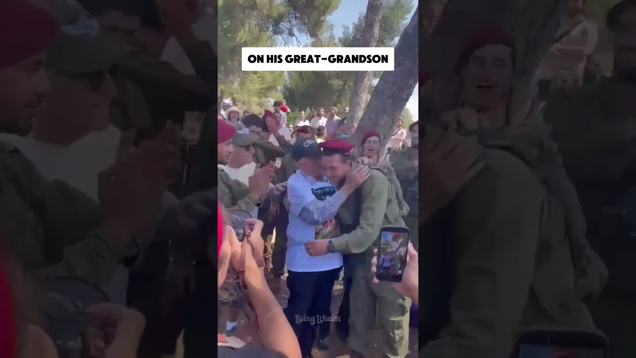 INCREDIBLE Moment: Auschwitz survivor honors his great-grandson at his IDF graduation
