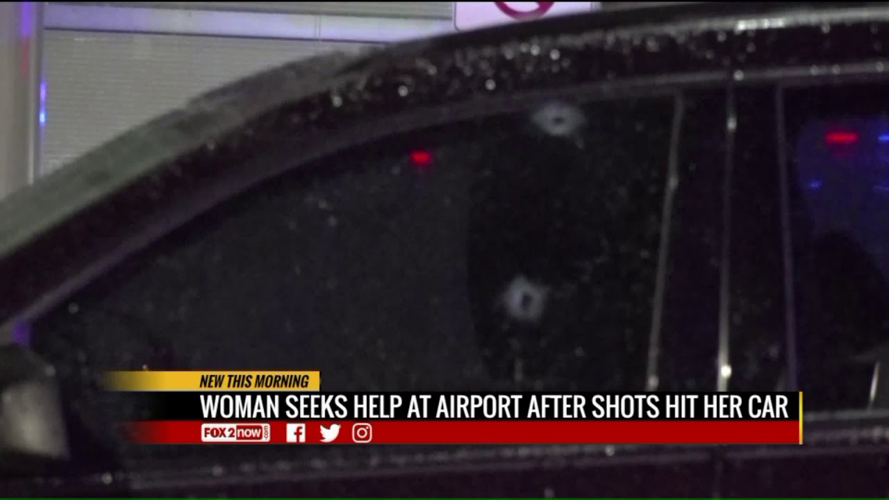 Woman seeks help at Lambert Airport after shots fired at car