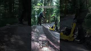 Compact Dirt Bike Tracks Fast Using Vibratory Plate Compactor Machinery