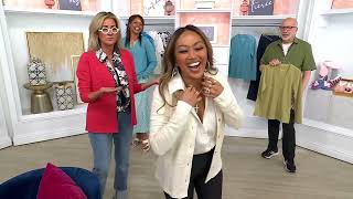 Denim & Co. Textured Cotton Long Sleeve Button Front Cardigan on QVC