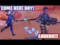 PICKAXING NOOBS WITH WEAPONS ON FORTNITE!! (NEW FORTNITE MINI-GAME)