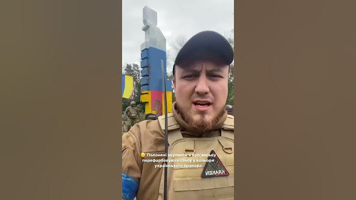 російські полонені перефарбовують стелу у Куп‘янську в кольори українського прапора 😁🇺🇦