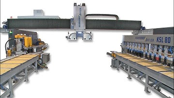 KSL + Manipulator - Automatische Beladung der Kantenmaschine / Automatic Loading of Edge Polisher