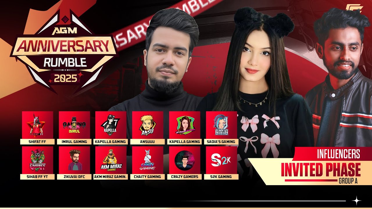 [🔴LIVE] INFLUENCER PHASE G-A II AGM ANNIVERSARY RUMBLE 2025 II 