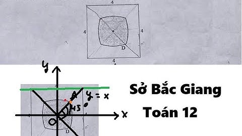 Sở Bắc Giang: Hình vẽ dưới đây cho biết một miền D (được tô đậm) nằm trong hình vuông cạnh bằng 4.