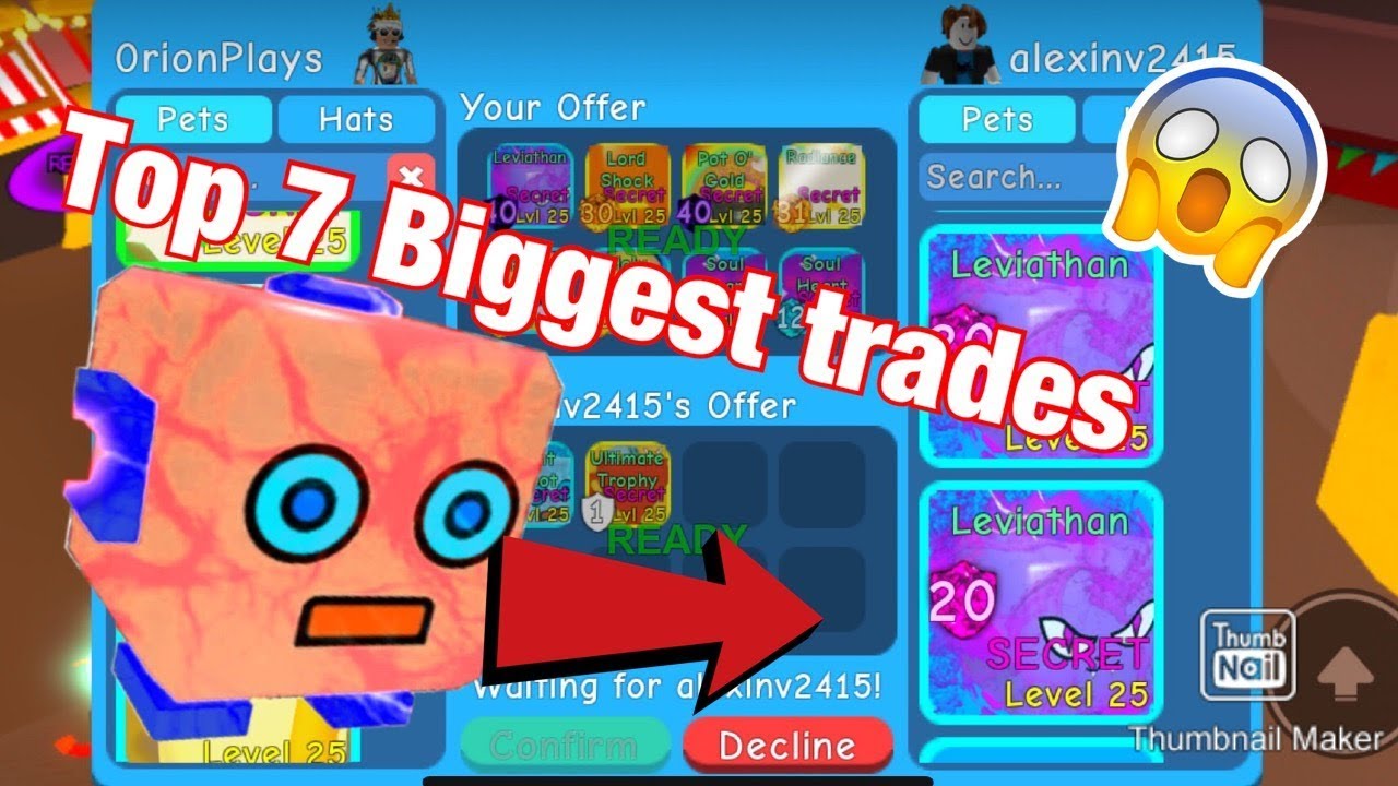 Roblox Bgs Top 7 Biggest Trades Leviathan And Giant Robot Roblox - roblox bgs giant robot