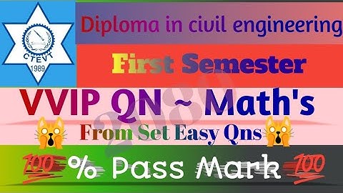 DCE-First Semester || E.Mathematics VVIP QNS || Set Short Qns || Ctevt