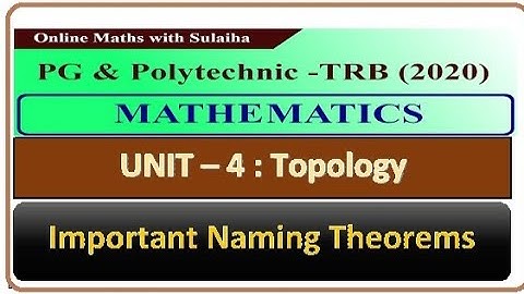 Polytechnic TRB Mathematics/Topology/Important Naming theorems/ in tamil