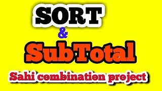 Sort & Subtotal project in excel #hindi