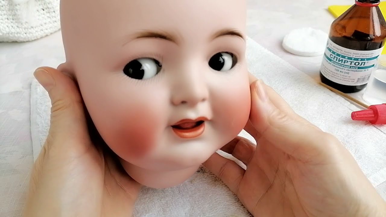 Флиртующие глаза антикварной куклы Корректировка глазного механизма МК