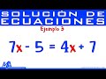 Solución de ecuaciones de primer grado - lineales | Ejemplo 3