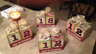 Vintage Inspired Christmas Countdown Blocks