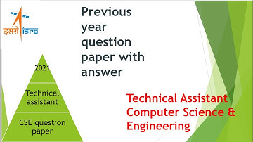 Technical Assistant Previous year question - VSSC | ISRO Question| Computer Science | 2021 Isro exam