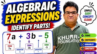 Identifying parts of an algebraic expression |Term | Coefficient | Constant | Variable