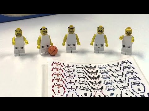 YouTube thumbnail: LEGO Sports 10121 BASKETBALL NBA TEAMS Minifigure Set from 2003