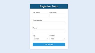 Responsive Registration Form in HTML & CSS | Learn How To Make Registration Form In HTML