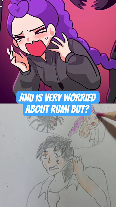 Jinu is very worried about Rumi but? #animasi #funny #cosplay #artvideo #drawing #love #kpop