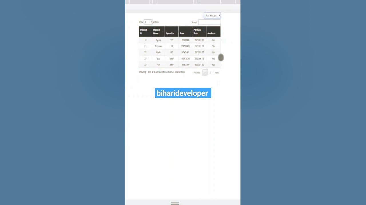 jQuery Datatable Custom Filter | Daterange filter #datatable # ...