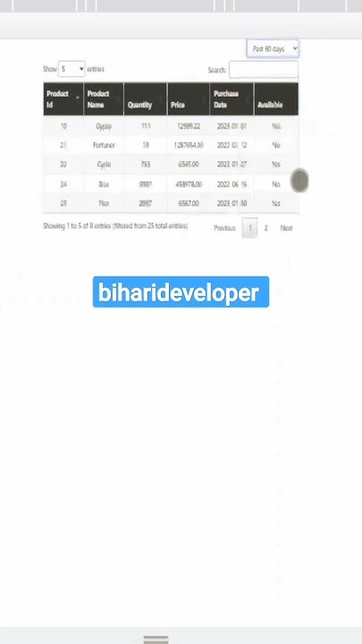 jQuery Datatable Custom Filter | Daterange filter #datatable # ...