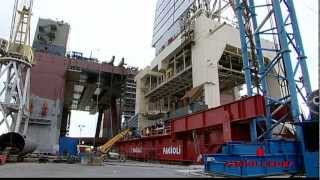 Fagioli - Italy, Palermo transport lifting installation of a 2400 t drilling rig tower