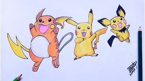 How To Draw Raichu,Pikachu and Pichu | Pokemon | Anime Lover