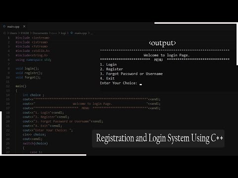 Registration and Login projects using C++ OOP