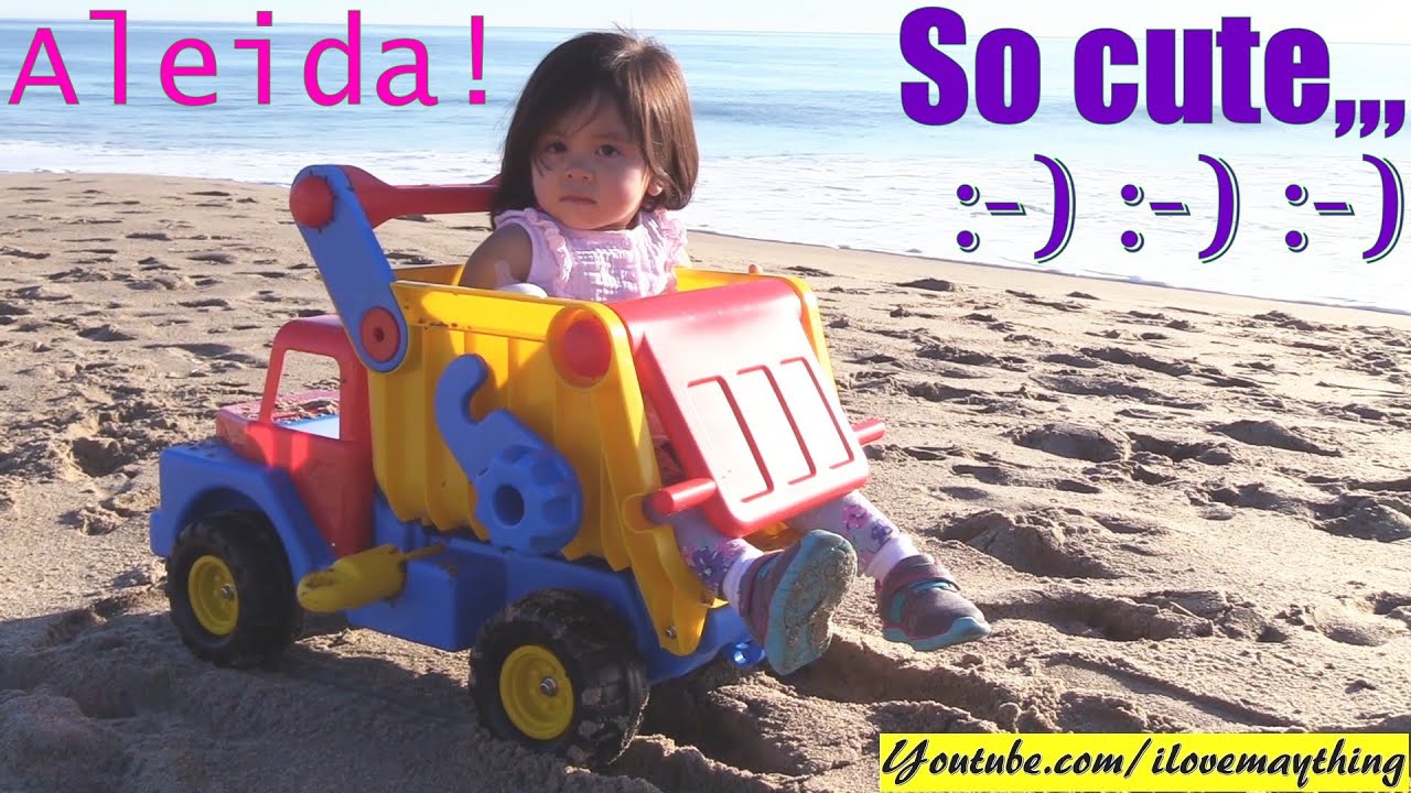 That's a HUGE Beach Toy Truck! A Dump Truck Toy for Kids. Fun Family