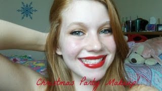Christmas Party Makeup! - Classic Gold Eyes and Red Lips