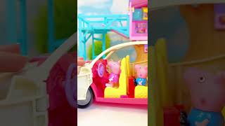 Peppa Pig and George Fisher Price SUV Ride to Clubhouse Treehouse Toys Shorts Videos for Kids