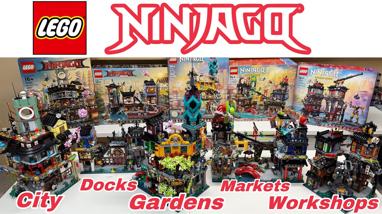 How to arrange LEGO Ninjago City: 70620, 70657, 71741, 71799, & 71837.
