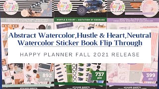 Watercolor Recovery, Hustle & Heart, Neutral Watercolor Sticker Book Flip Through