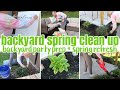 Backyard spring clean up  backyard party prep  spring refresh