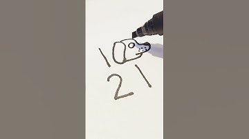 How to draw a dog from numbers #shorts #drawing