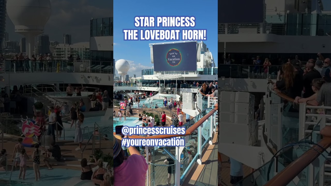 Star Princess plays the theme to the loveboat on her horn before sailing from Fort Lauderdale