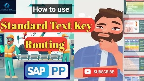 How to use Standard Text Key| Standard Text Key in Routing| CA10|