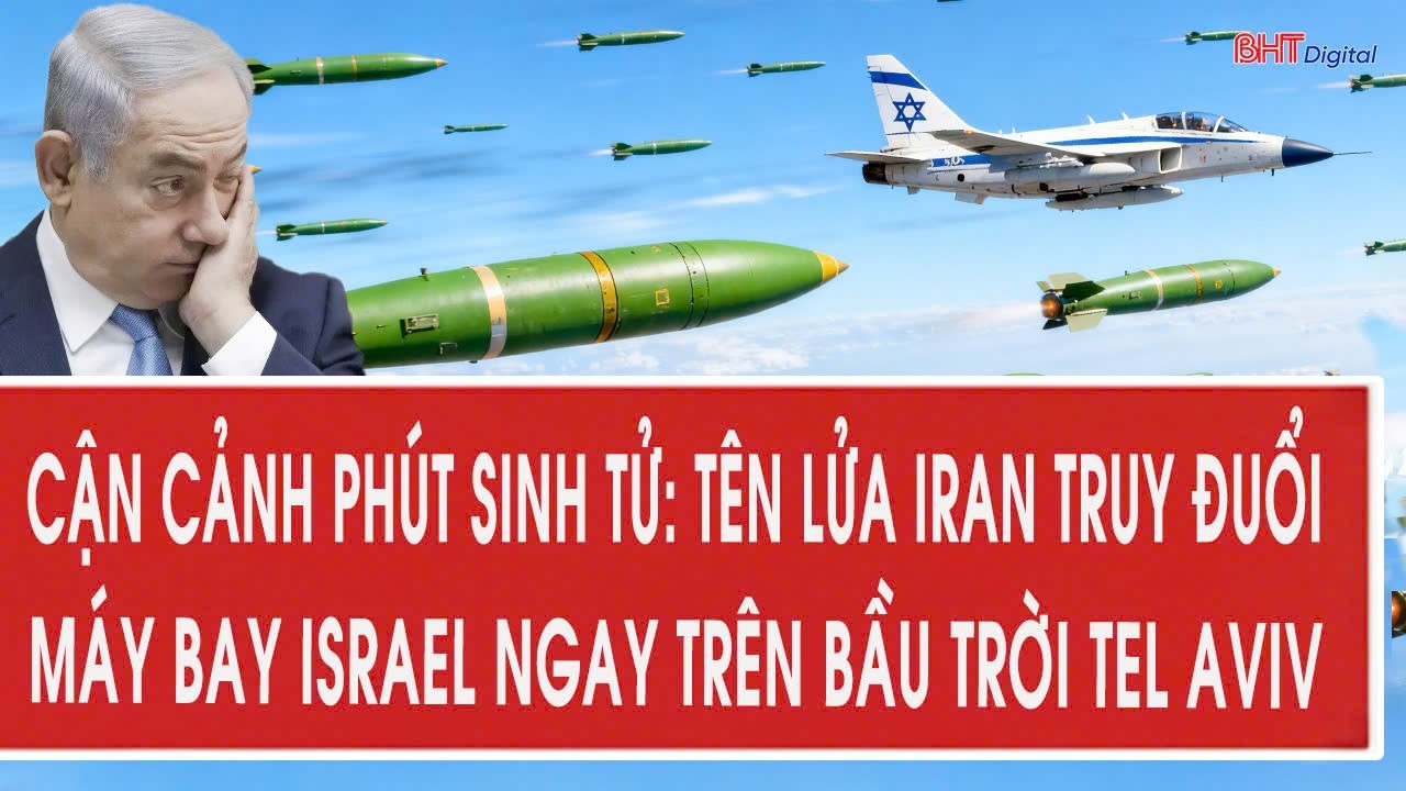 Cận cảnh phút sinh tử: Tên lửa Iran truy đuổi máy bay Israel ngay trên bầu trời Tel Aviv