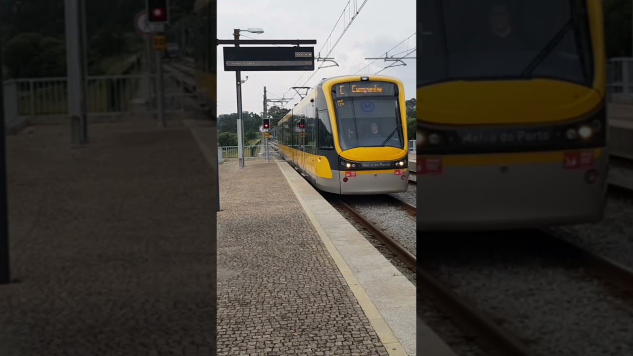 Porto Metro -  Bombardier Flexity Swift - 129 Arriving at ISMAI Stop on 27/05/23 