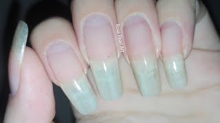 My Natural Healthy Long Nails with and without Base Coat- Perfect Nail Growth | Rose Pearl