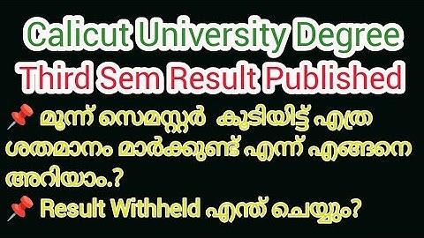 Calicut University third semester result published