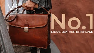 No.1 Men's Leather Briefcase by Von Baer Overview