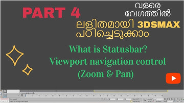 Statusbar, Viewport navigation controls, Zoom and Pan viewport in 3DSMax.
