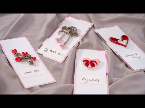 Quilled Heart Cards : Valentines day card making ideas