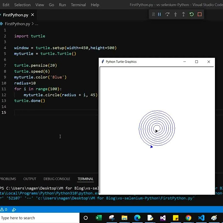 How to Draw Spiral Circle in Python Turtle graphic - YouTube