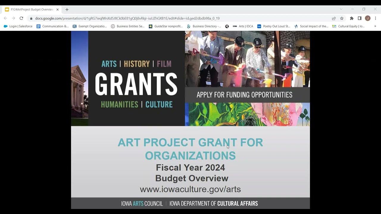 Fiscal Year 2024 Art Project Grant for Organizations Budget Overview