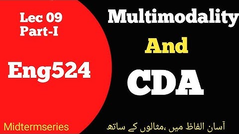 Eng524|Lec 9 |Part-I Multimodality and CDA|Midtermseries @studywithawan