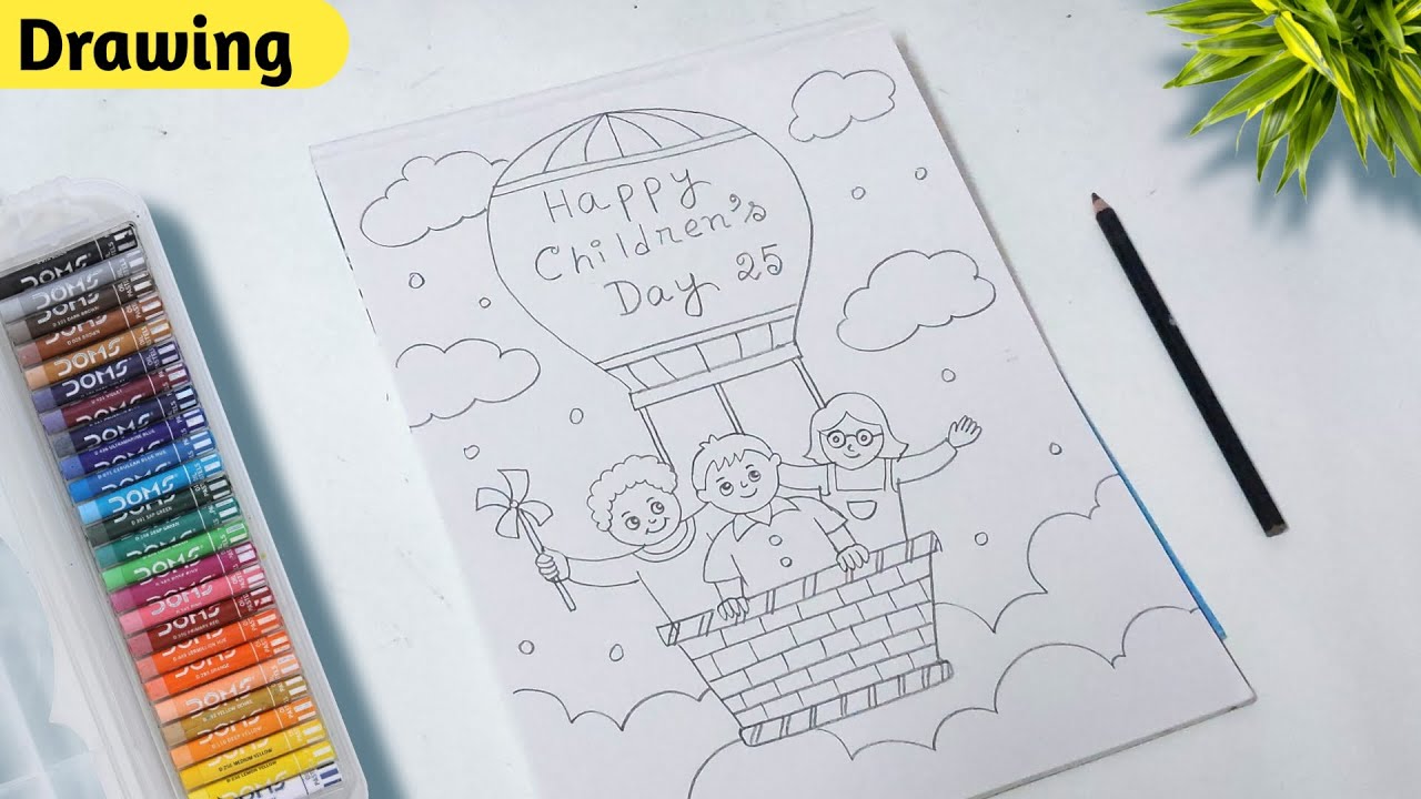 Children's Day Top Drawings/ Children Day Drawing Ideas/ Happy Children's Day Poster Drawing
