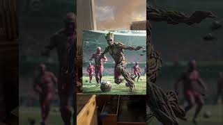 Marvel Madness Iron Man Star-Lord Groot Spider-Man Play Football In Ai-Imagined Scene 