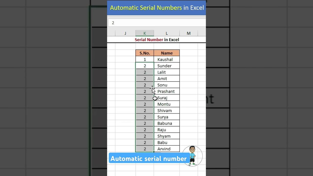 How to Automatically serial number in Excel New tricks 