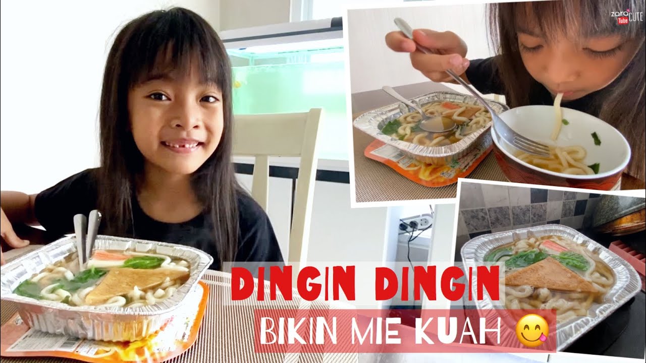 Mendung mendung Zara Cute Masak Mie Kuah Jepang | Video Anak Mandiri | Vlog Masak Udon
