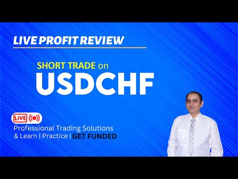 Live Profit on USDCHF Short | Live Forex Trading & Coaching | Get Funded